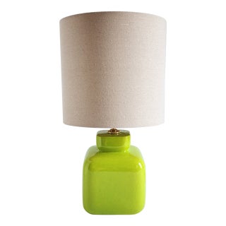 Mid Century Modern Lime Green Table Lamp For Sale