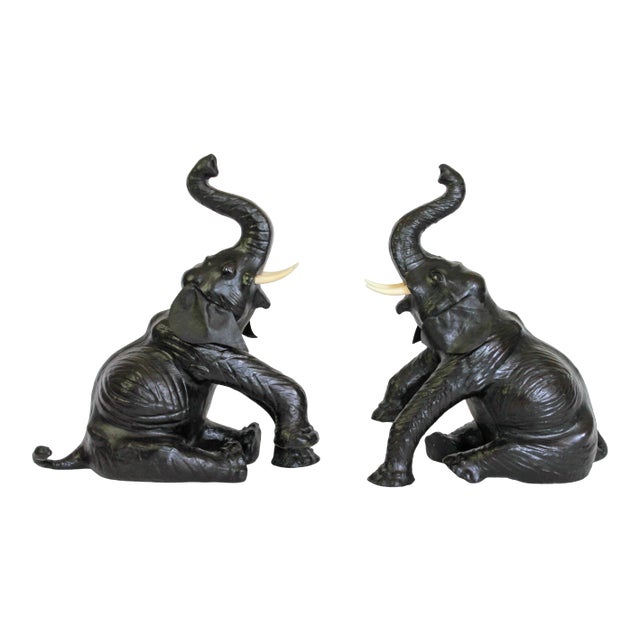 Vintage Leather Elephants - a Pair For Sale