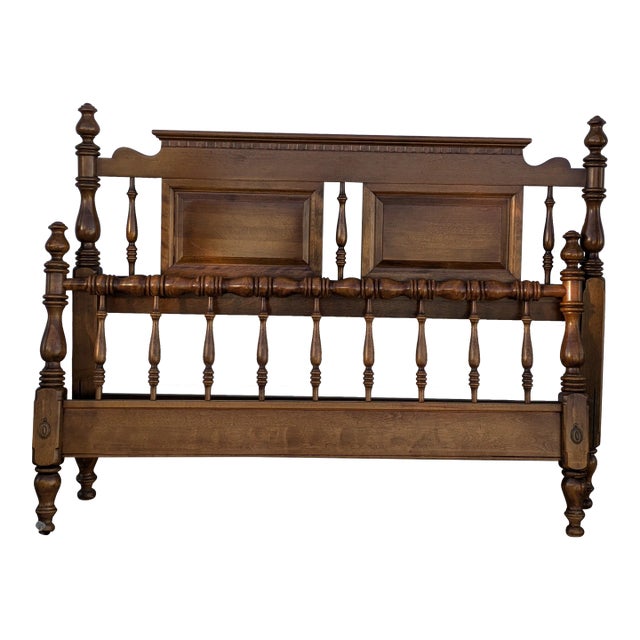 1980s Ethan Allen Solid Maple Full Size Bed For Sale