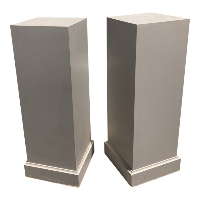 French Traditional Pedestals Paint Classic French Gray For Sale