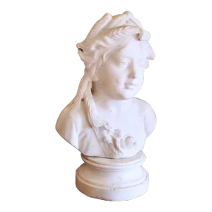 Marble Sculpture Bust of a Girl as Ceres