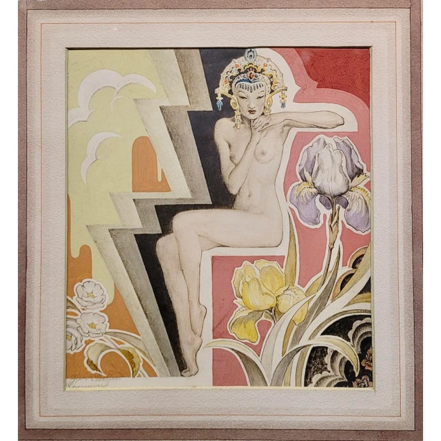 Art Deco Glenn Crawford Sheffer- Art Deco Nude Female-Original 1920s Painting For Sale - Image 3 of 9