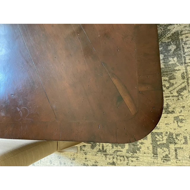 Chestnut European Antique Wood Dining Table With Inlaid Star For Sale - Image 8 of 12