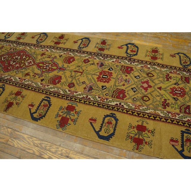 Red 1870s Antique Brown Geometric Caucasian Shusha Karabagh Hallway Runner Rug For Sale - Image 8 of 12