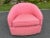 Pretty in pink barrel swivel chair. Super comfortable with classic lines and low profile. Use as is or recover if desired....