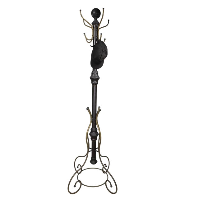 Vintage Brass Coat Tree Rack For Sale - Image 10 of 12