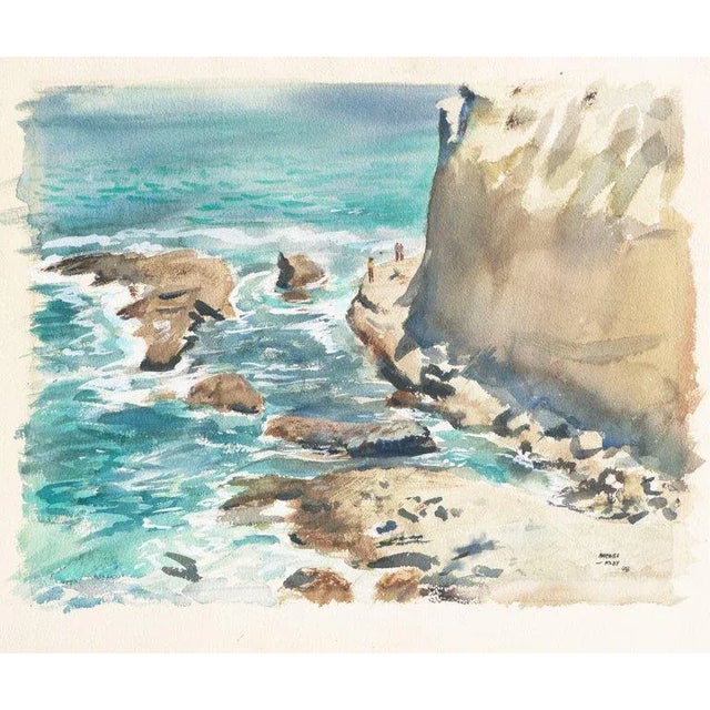 Modern 'Pacific Coast' by Michel Kady, 1948; California Post-Impressionist, Modernism, San Francisco For Sale - Image 3 of 9