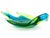 Glass Murano Vintage Sommerso Glowing Uranium Blue Yellow Green Italian Art Glass Bird Shaped Bowl For Sale - Image 7 of 11