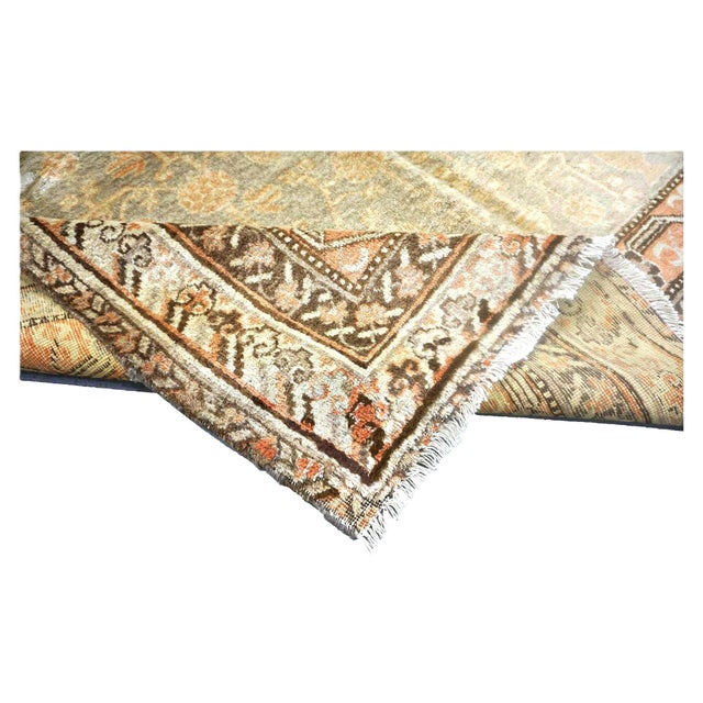Textile Antique East Turkestani Khotan Wool 6x10 Tan, Yellow & Orange Handmade Area Rug #9902921 For Sale - Image 7 of 7