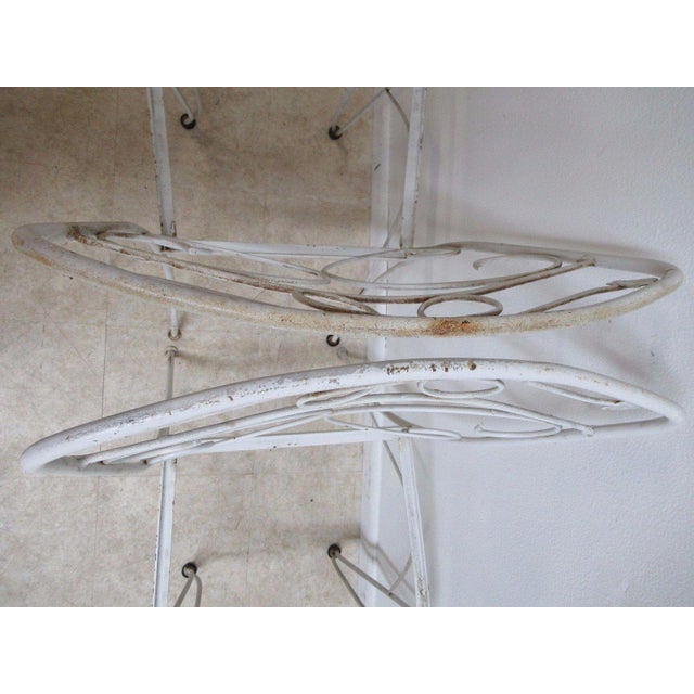1960s Vintage Woodard Ivy Iron Outdoor Patio Side Chairs - A Pair For Sale - Image 5 of 5