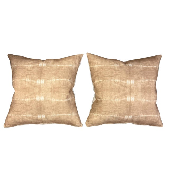 A beautiful pair of custom pillows crafted from exceptional vintage textiles. The fronts are fashioned from vintage...