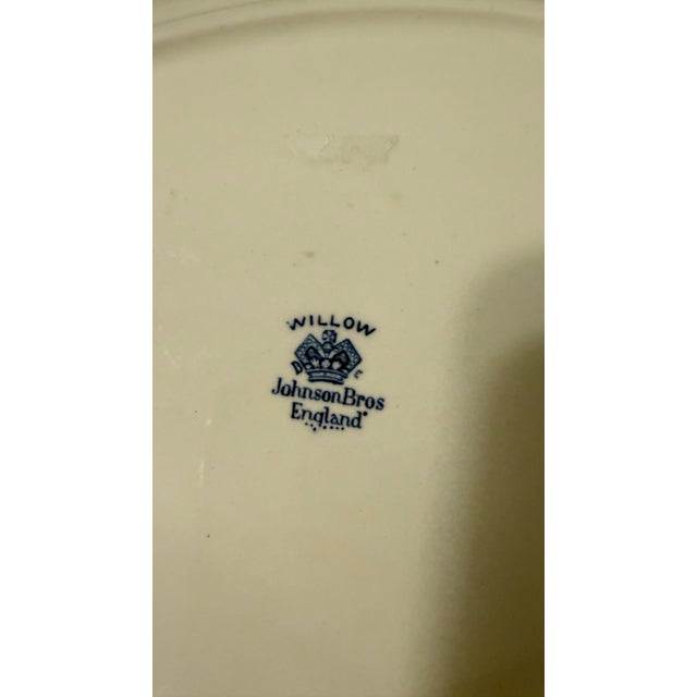 Blue Willow Serving Platter by Johnson Bros. For Sale - Image 9 of 13