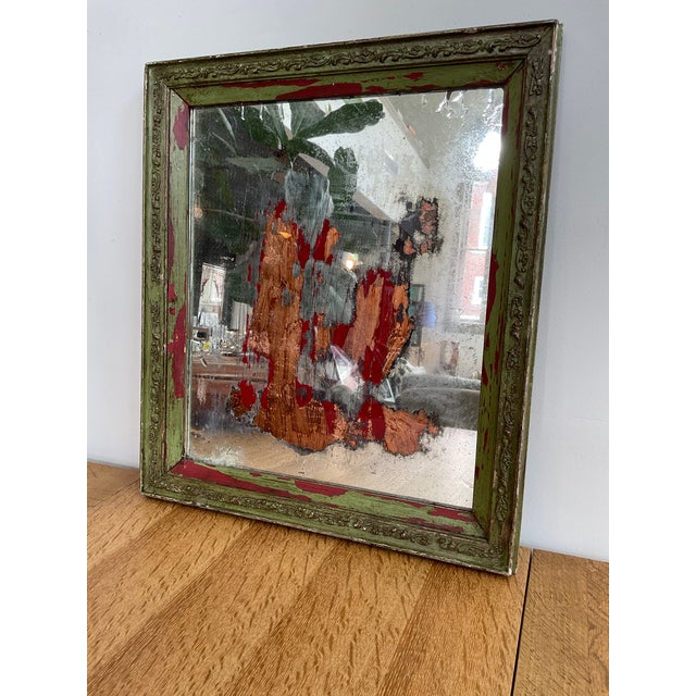 Rustic European Antique Wall Mirror With Copper For Sale - Image 3 of 17