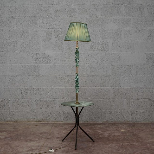 Metal Ceramic and Glass Floor Lamp, 1950s For Sale - Image 7 of 18