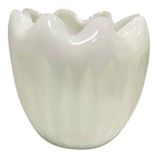 Vintage Milk Glass Mid-Century Vase For Sale