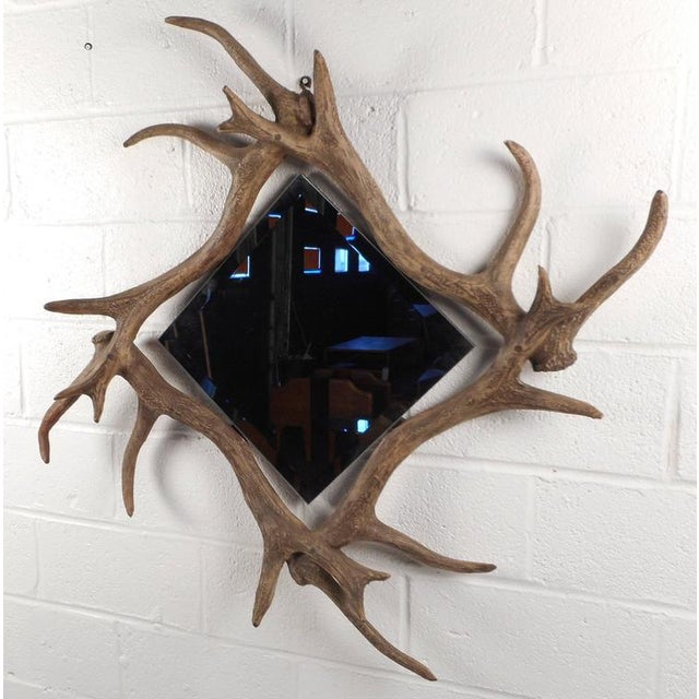 Contemporary Modern Faux Deer Antler Wall Mirror Chairish