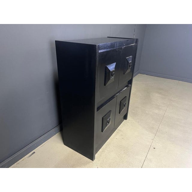 Wood Black Brutalist Bar Cabinet, 1970s For Sale - Image 7 of 12