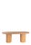 Contemporary oval wood dining table in light oak have fluted legs