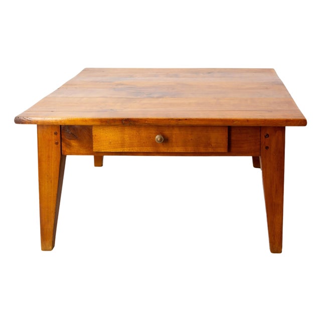 French Country Style Coffee Table with Two Drawers, 1960s For Sale