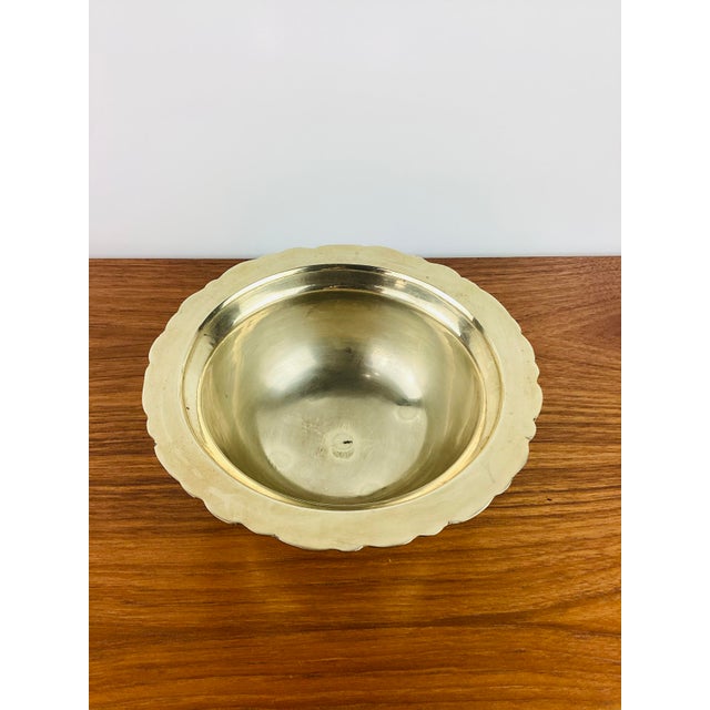 Chinoiserie Vintage 1970s Brass Footed Bowl For Sale - Image 3 of 6
