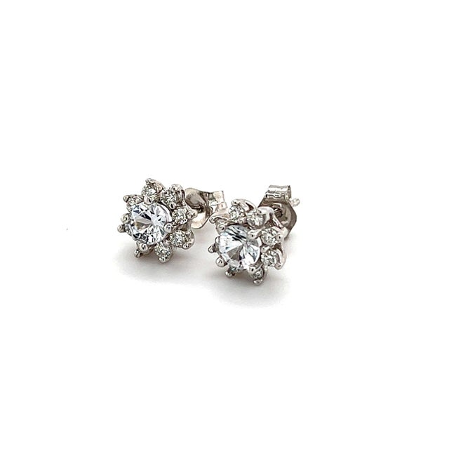 Natural Sapphire Diamond Halo Stud Earrings 14k Gold 1.02 TCW Certified For Sale In New York - Image 6 of 10