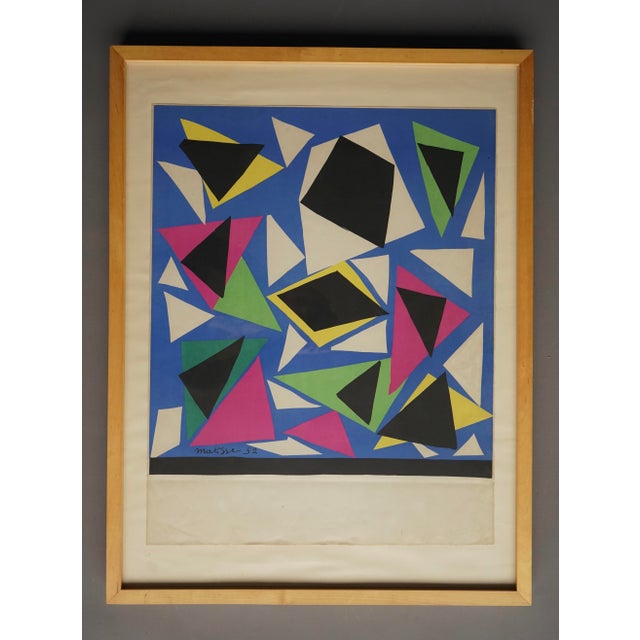 A very rare six colour lithograph by Henti Matisse ,1952. This lithograph was designed to commemorate the centenary of the...