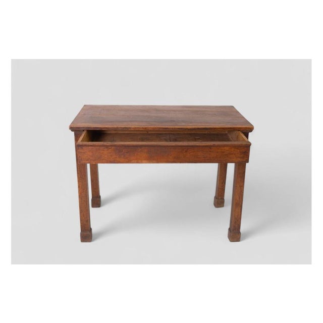 Rustic Rustic Wood Table with Integrated Drawer For Sale - Image 3 of 8