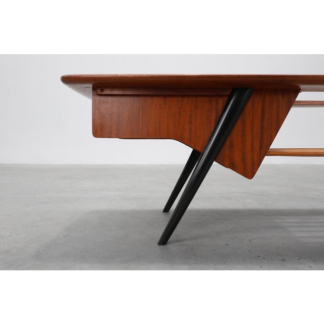 Model 210 Bar or Coffee Table in Teak with Ceramic Tiles by Alfred Hendrickx for Belform, 1950s For Sale - Image 10 of 18