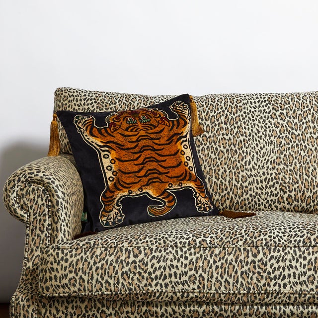 English House of Hackney Saber Medium Tassel Velvet Cushion - Noir For Sale - Image 3 of 3