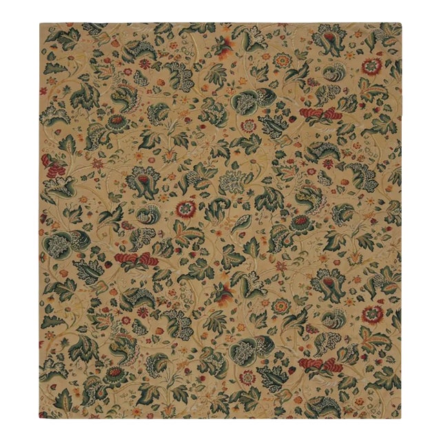 Rug & Kilim’s European Style Flatweave Rug in Cream With Floral Patterns ‘Tudor’ For Sale