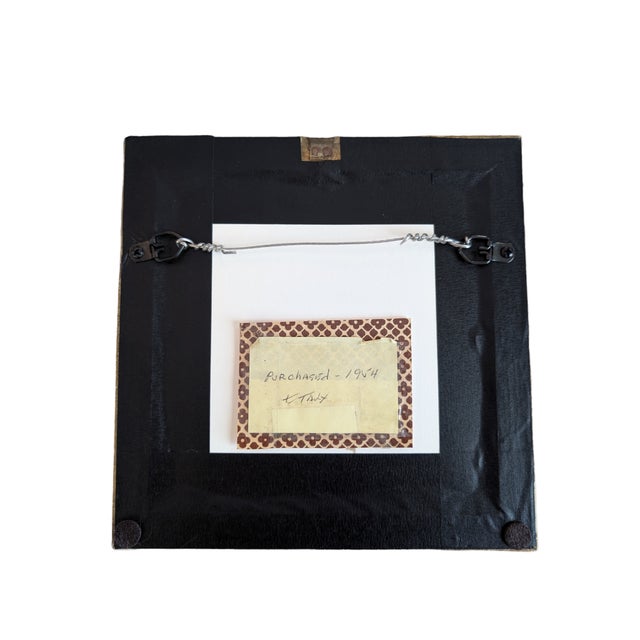 1950s Mid-Century Italian Landscape, Ceramic Tile Painting, Framed For Sale - Image 10 of 10