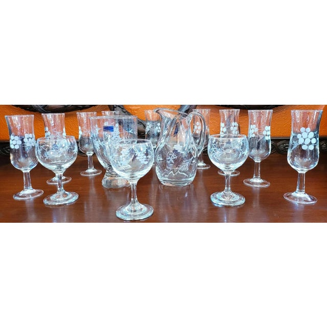 Transparent Duiske Irish Hand Cut Glassware Set For Sale - Image 8 of 11
