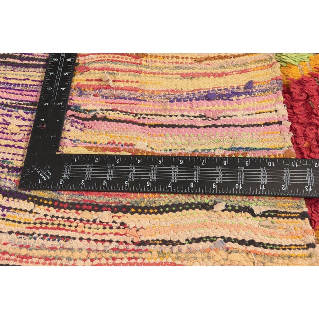 Textile Vintage Boujad Boucherouite Moroccan Rug, 04'05 X 08'03 For Sale - Image 7 of 10