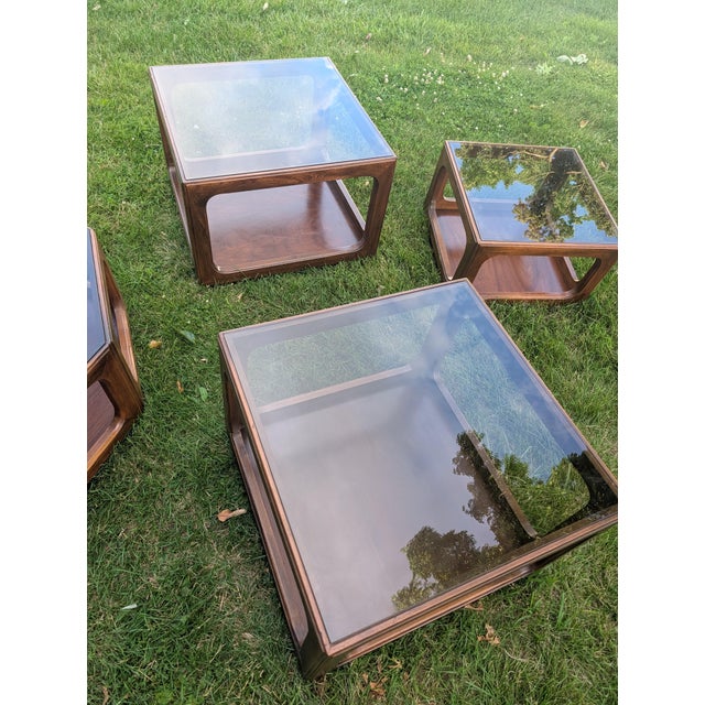 Vintage Mid-Century Modern j.b. Van Sciver Walnut Coffee & Side Table Set - 4 Pieces For Sale - Image 16 of 18