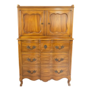 1950s Mid-Century John Widdicomb French Provincial Style Highboy For Sale