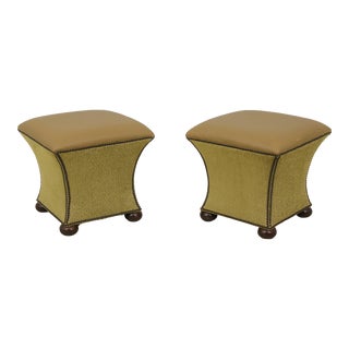 Pair Modern Design Upholstered Stool Ottomans For Sale