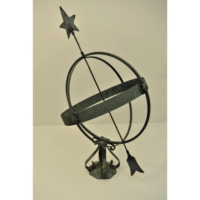 Large Swedish Wrought Iron and Copper Garden Sundial, 1950s For Sale - Image 4 of 12