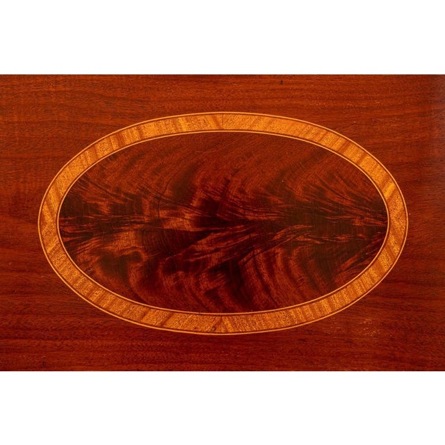 Hollywood Regency Regency Revival Mahogany Inlay Desk, 1890s For Sale - Image 3 of 13