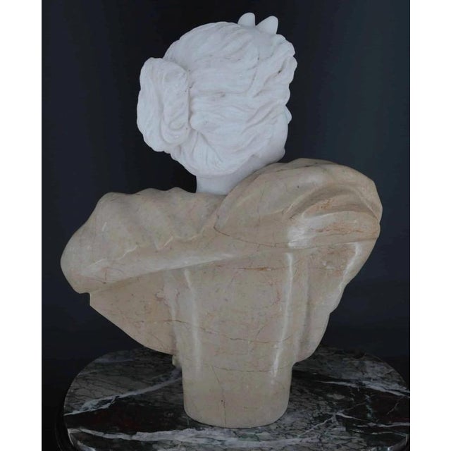 Stone Unknown Artist, Bust of Young Woman, Marble For Sale - Image 7 of 8