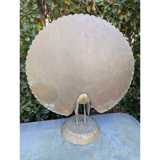 Vintage Brass Peacock Statue Handmade Huge Sculpture For Sale In San Diego - Image 6 of 6