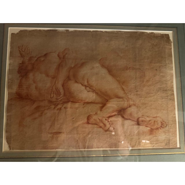 17th Century Domenico Maria Canuti (Bologna 1625 - 1684) Male Academy Drawings For Sale - Image 4 of 4