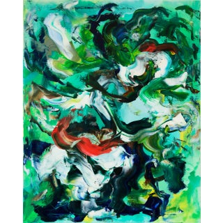 "Lots of Fish, All Swimming" Large Abstract Oil Painting by Simon Findlay For Sale