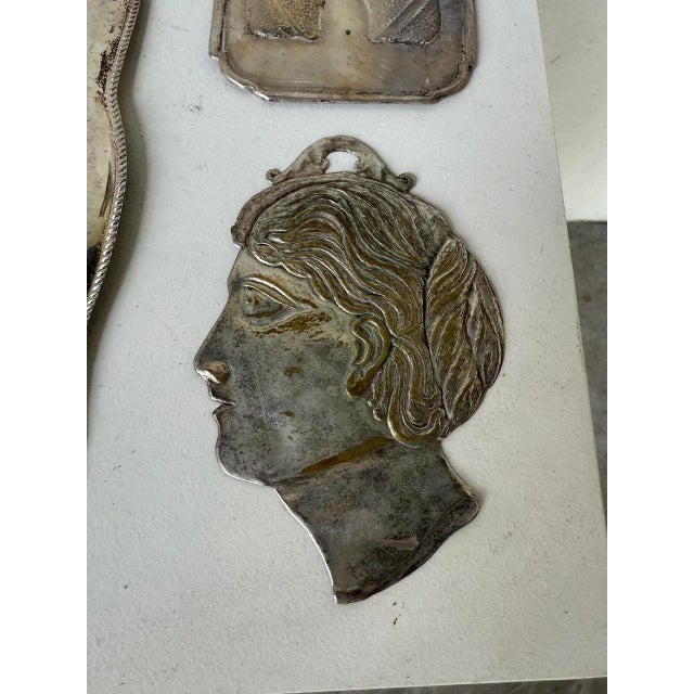 Silver Silver-Plated Wall Decorations, Italy, 1900s, Set of 7 For Sale - Image 8 of 18