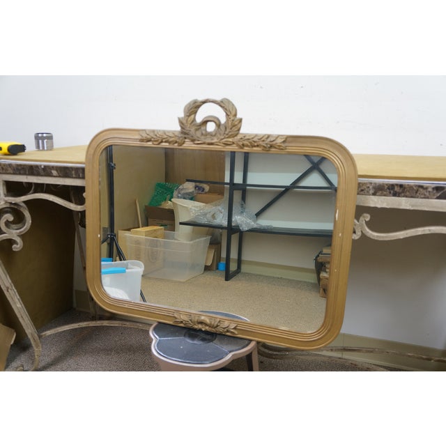 Antique French Louis XVI Neoclassical Laurel Wreath Gold Gesso Mirror 29" For Sale - Image 10 of 11