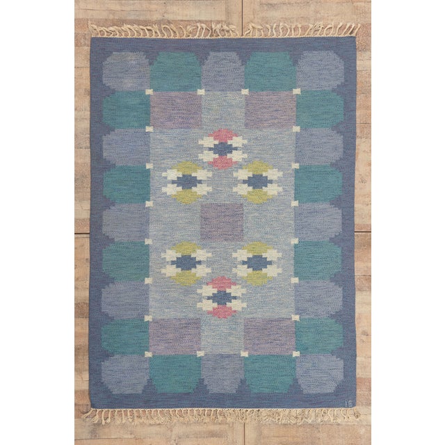 Vintage Swedish Rollakan Rug, 05'05 X 07'06 For Sale - Image 11 of 11
