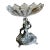 Antique Art Nouveau Figural Floral Spelter and Scalloped Glass Centerpiece Tazza For Sale