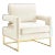 Avery Cream Velvet Chair with Gold Frame For Sale