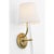 Metal Marie Flanigan for Visual Comfort Signature Abigail XL Sconce in Soft Brass and Clear Wavy Glass with Linen Shade For Sale - Image 7 of 10