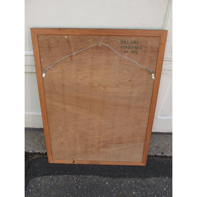 Framed Abstract Style Oil on Canvas Painting Signed Valari Mandaco, 1984 For Sale - Image 12 of 14