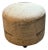 French Script Linen Ottoman For Sale